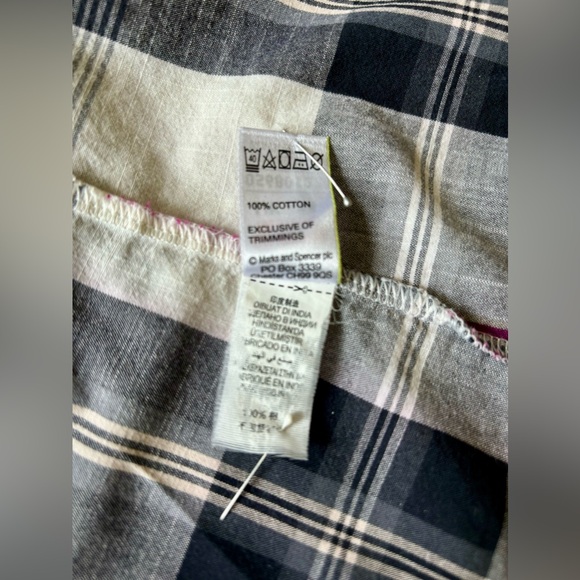 M&S Women 14 Uk Button Down Cover Up Blouson Striped Strap Sleeve Multi Color - Picture 7 of 8